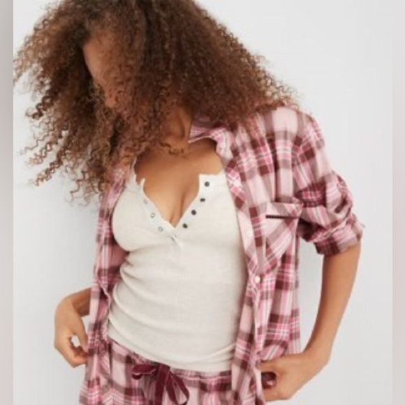 aerie Other - AERIE FLANNEL PAJAMA TOP